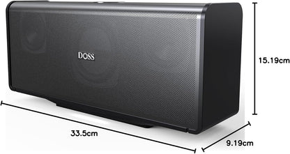 DOSS SoundBox Ultra Bluetooth Speaker with 2.1 Sound Channel Audio, 80W Superior Sound with Deep Bass, Two DSP Technologies, 18H Playtime, BT 5.3, Wireless for Home, Office, Bedroom-Gold