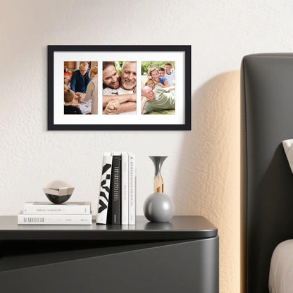 upsimples 11x14 Picture Frame, Display Pictures 8x10 with Mat or 11x14 Without Mat, Wall Hanging Photo Frames, Black