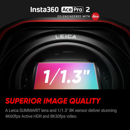 Insta360 Ace Pro 2 Get-Set Bundle- 8K Waterproof Action Camera Co-Engineered with Leica, 1/1.3" Sensor, Dual AI Chip, Leading Low Light, Superior Audio, Flip Screen & AI Editing, Dual Battery