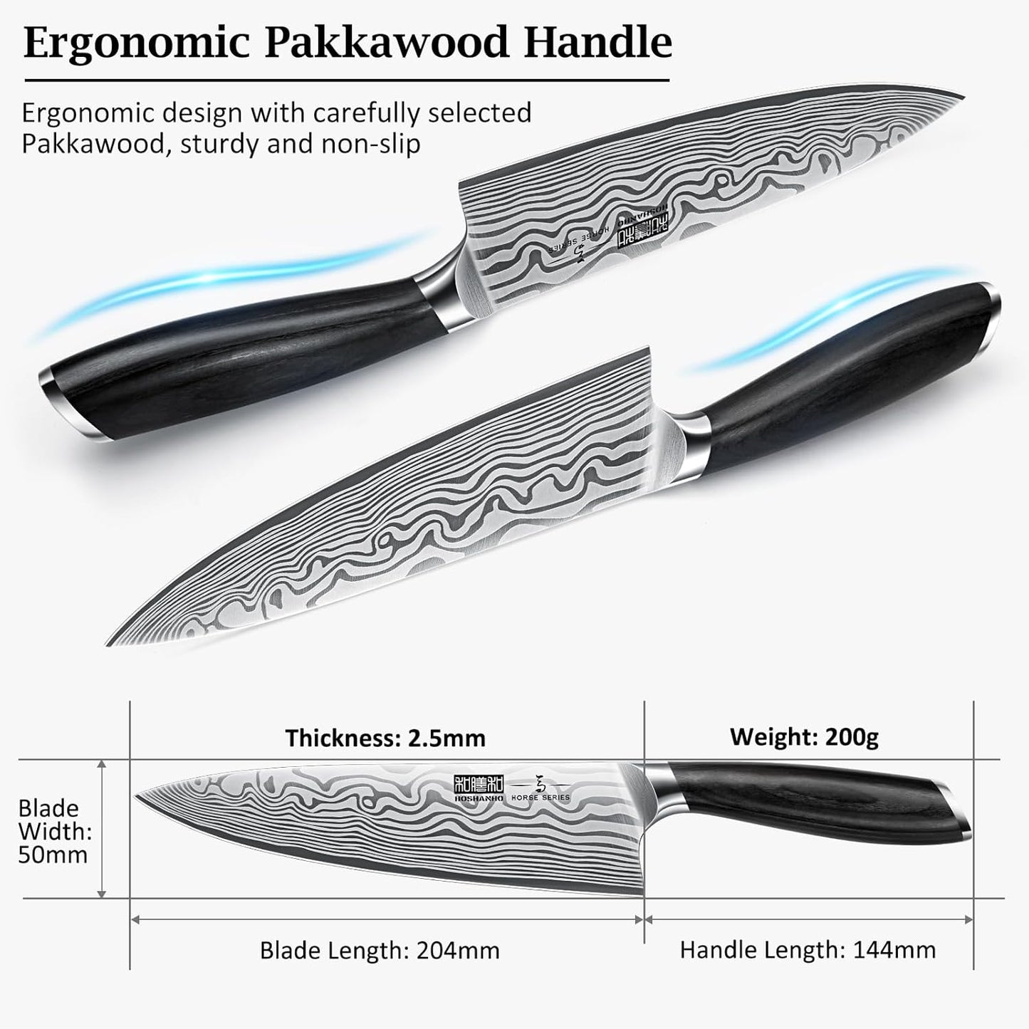 HOSHANHO Fillet Knife 7 Inch, Razor Sharp Boning Knife for Meat Poultry Chicken Cutting, Japanese High Carbon Powder Steel Fish Knife with Flexible Blade and Pakkawood Handle