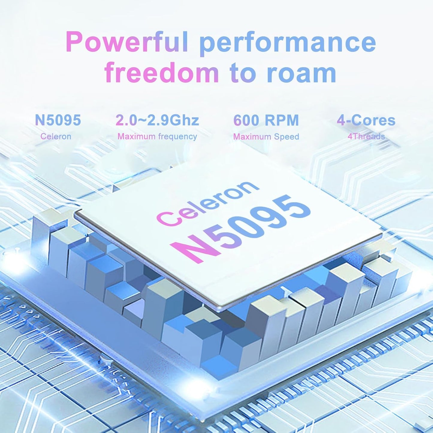 NOTODD Laptop 16" 12GB LPDDR4 512GB SSD Celeron N5095 Up to 2.9Ghz Quad-Core Win 11 PC 1920*1200 2K Screen Dual WIFI Support 2.5" HDD 1TB SSD Expand with Cooling Fan Numeric Keypad for Business-Blue