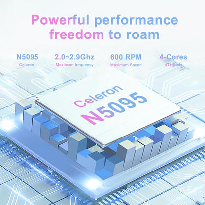 NOTODD Laptop 16" 12GB LPDDR4 512GB SSD Celeron N5095 Up to 2.9Ghz Quad-Core Win 11 PC 1920*1200 2K Screen Dual WIFI Support 2.5" HDD 1TB SSD Expand with Cooling Fan Numeric Keypad for Business-Blue