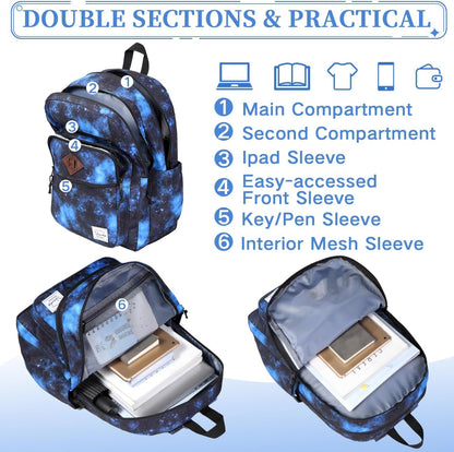 School Backpack for Men Women,Vaschy Lightweight School Bag Bookbag Casual Daypack for High School/College/Teens/Travel/Work