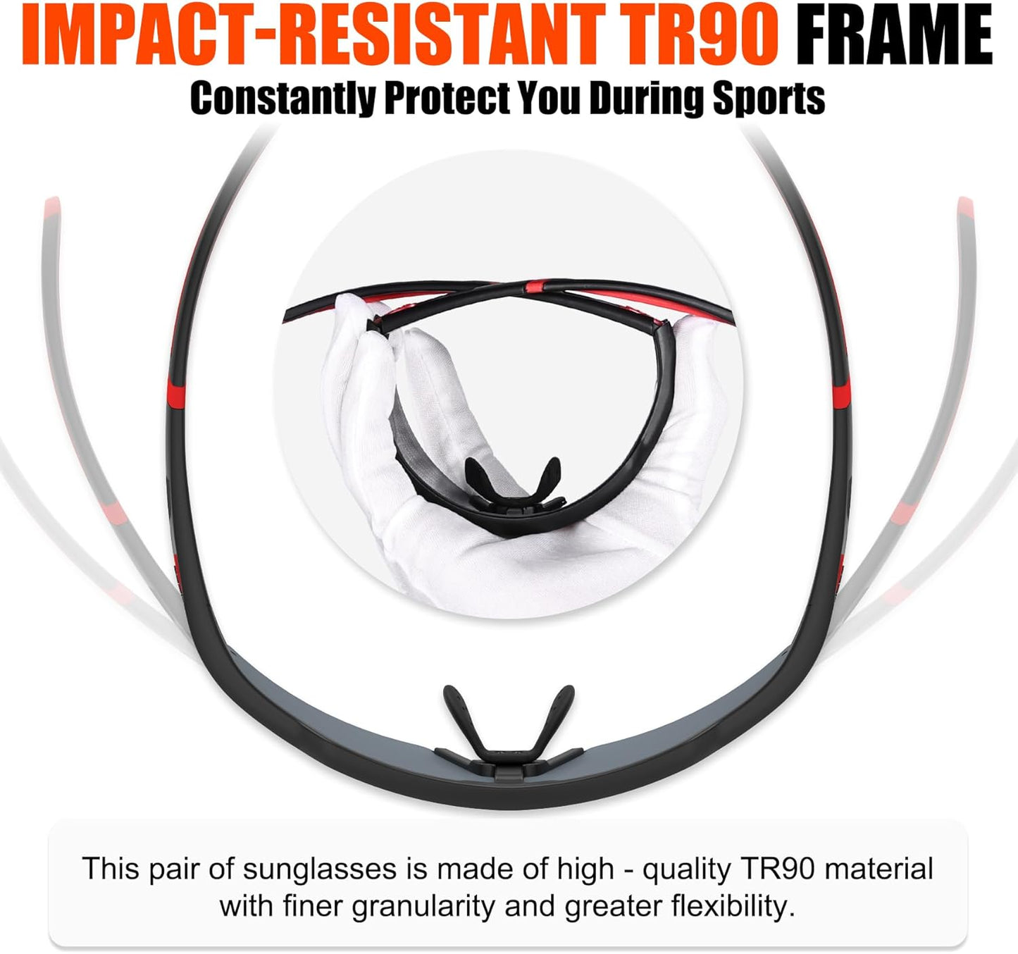 X-TIGER Polarized Cycling Glasses with 5 Interchangeable Lenses,MTB Biking Baseball Running Sports Sunglasses for Men Women