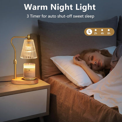 Candle Warmer Lamp with Timer and Dimmer Adjustable Height, Candle Warmer for Scented Jar Candles Home Decor Christmas Gifts