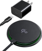 INIU Magnetic Wireless Charger, Qi2 Certified 15W Fast Mag-Safe Wireless Charging Pad with Cooling Fan & LED Light, for iPhone 16 15 14 13 12 Series, AirPods, and More (Adapter Included)