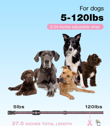 Bousnic Dog Shock Collar - 3300Ft Dog Training Collar with Remote for 5-120lbs Small Medium Large Dogs Rechargeable Waterproof e Collar with Beep (1-8), Vibration(1-16), Safe Shock(1-99) Modes (Blue)