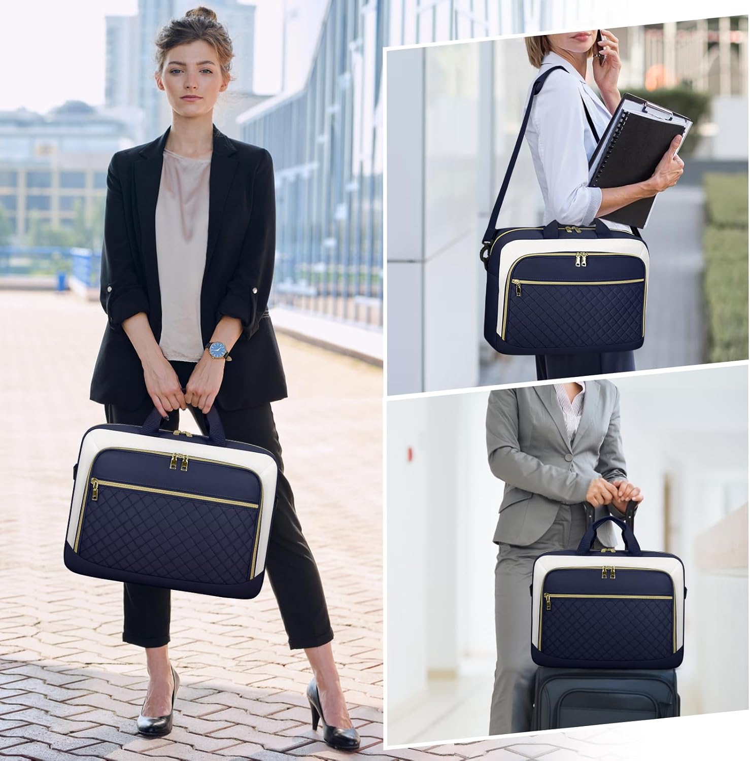 Laptop Bag 17 Inch Laptop Briefcase for Women Waterproof Computer Messenger Bag Professional Laptop Case for Business Work - PuriLite