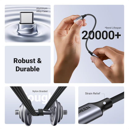 UGREEN USB C to 3.5mm Headphone Audio Adapter, HiFi DAC Stereo 24bit/96kHz USB C to Aux Jack, Dongle Earphone Compatible with iPhone 15 Pro, iPad, Galaxy S24 S23 Ultra, Pixel, 10cm