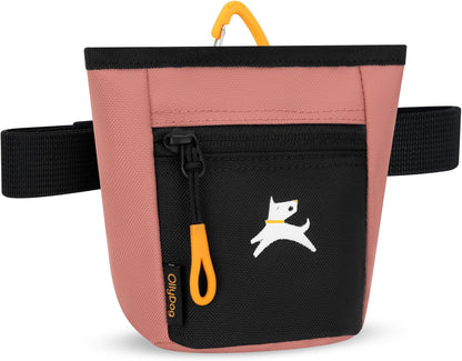 OllyDog Goodie Treat Bag, Dog Treat Pouch, Waist Belt Clip for Hands-Free Training, Magnetic Closure, Dog Training and Behavior Aids, Three Ways to Wear (Abbey Stone)