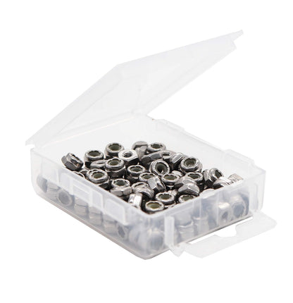 binifiMux 50pcs 1/4-20 Nylon Inserted Self Locking Nuts 304 Stainless Steel