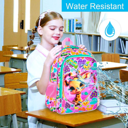 3pcs Backpack for Boys and Girls, 16” Kids Kindergarten Bookbag with Lunch Box, Cute Elementary Backpacks for Boy Girl