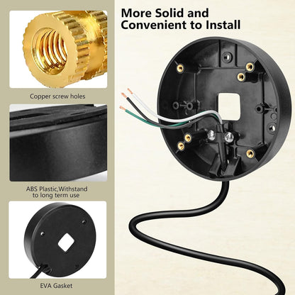 Câble d'alimentation et support enfichable pour caméras de projecteur compatibles avec Floodlight Cam Wired Pro/Plus, caméra de projecteur filaire Blink, boîtier électrique avec câble résistant aux intempéries de 6,1 m (support et cordon 2 en 1)
