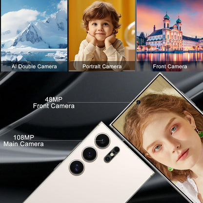 Unlocked Cell Phones Smartphone Unlocked Phones 8+256GB 6.8" HD Screen Dual SIM 108MP+48MP Camera and Built-in Pen (Violet)