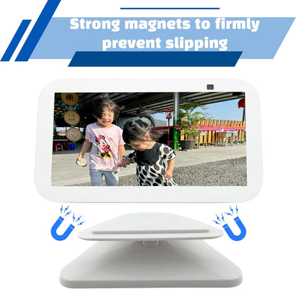 Sintron Adjustable Magnetic Stand Mount for Echo Show 5 (3rd Gen) & iPhone Models, Smart Display Stand Holder for Show 5 3rd Gen with 360 Degree Rotation, Swivel Tilt Function, Anti-Slip Base (Black)
