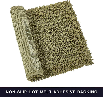 Walensee Bathroom Rug Non Slip Bath Mat (24x17 Inch Blush) Water Absorbent Super Soft Shaggy Chenille Machine Washable Dry Extra Thick Perfect Absorbant Best Small Plush Carpet for Shower Floor