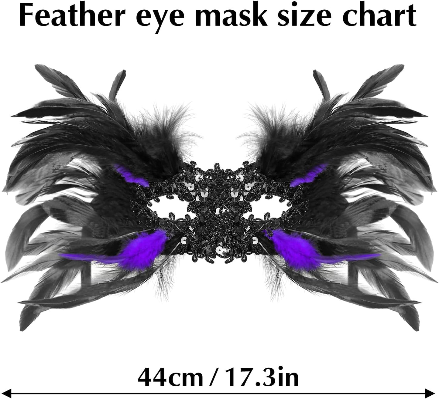 JEGERMIG Feather Carnival Mask Headwear Headpiece Halloween Showgirl Masquerade Cosplay Accessories for Women