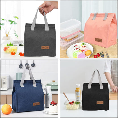 Lunch Bags for Women Men, Reusable Insulated Leakproof Lunch Box Bag for Adult Kids, Small Cooler Bag for Work School Picnic Travel (Black)
