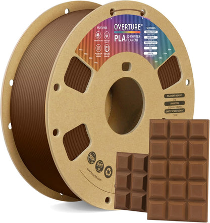 OVERTURE PLA Filament 1.75mm PLA 3D Printer Filament, 1kg Cardboard Spool (2.2lbs), Dimensional Accuracy +/- 0.02mm, Fit Most FDM Printer (Black 1-Pack)