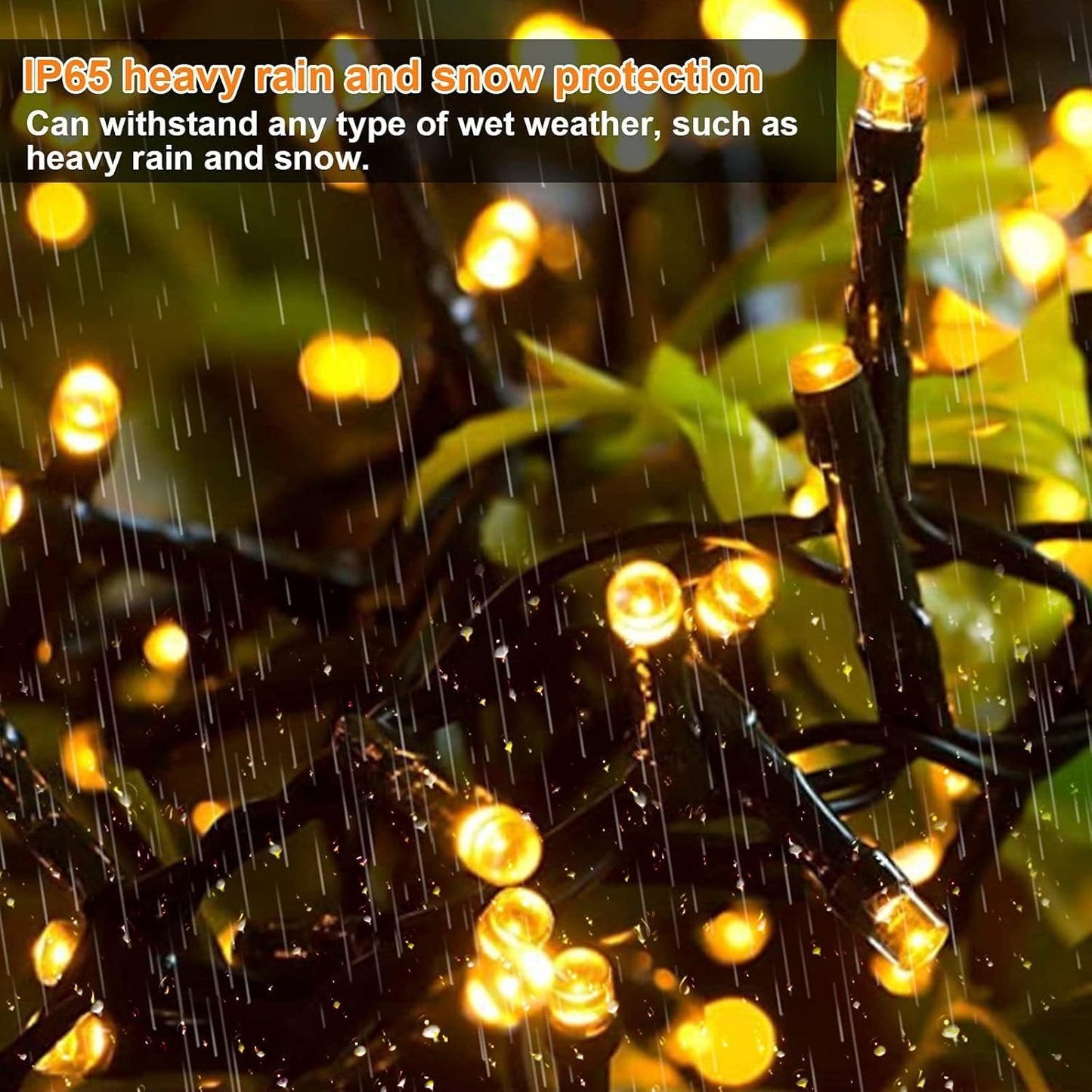 Haili Halloween Lights Outdoor, 105 FT 300 LED Halloween String Lights with Memory Function, Plug in 8 Mode String Lights for Halloween,Christmas,Party, Patio, House Decoration (Purple Orange)