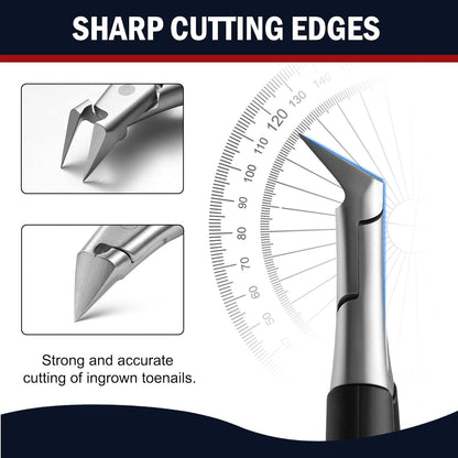 FVION Toenail Clippers for Ingrown Toenail Prevention, Straight Blade Podiatrist Nail Clippers for Thick Nails, Ergonomic Finger Nail Clippers for Adults, Seniors, Men and Women (Black)