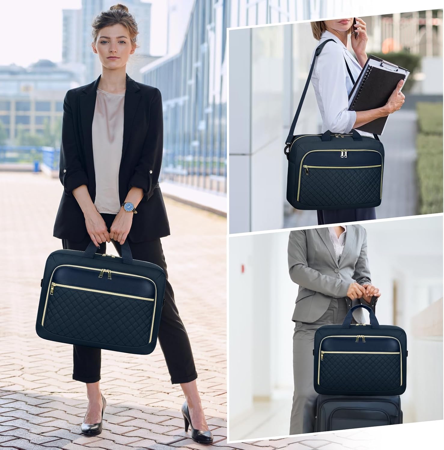 Laptop Bag 17 Inch Laptop Briefcase for Women Waterproof Computer Messenger Bag Professional Laptop Case for Business Work - PuriLite