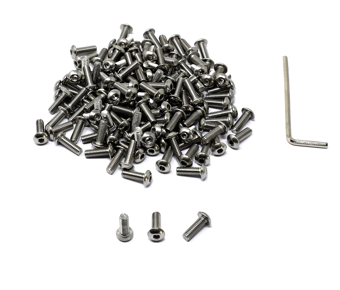 iexcell 50 Pcs M6 x 20mm Thread Pitch 1 mm Stainless Steel 304 Hex Socket Button Head Cap Screws Bolts Kit