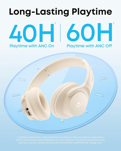 soundcore by Anker Q20i Hybrid Active Noise Cancelling Headphones, Wireless Over-Ear Bluetooth, 40H Long ANC Playtime, Hi-Res Audio, Big Bass, Customize via an App, Transparency Mode, Ideal for Travel