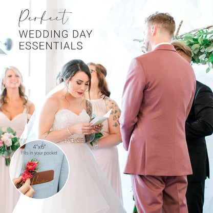 Wedding Vow Books His and Hers, Gold Foil Lettering & Keepsake Sleeve, Wedding Day Essentials, Beautiful His and Hers Gifts for The Bride and Groom (Cream & Cream)