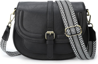 Crossbody Bags for Women Small Over the Shoulder Saddle Purses and Boho Cross body Handbags,Vegan Leather