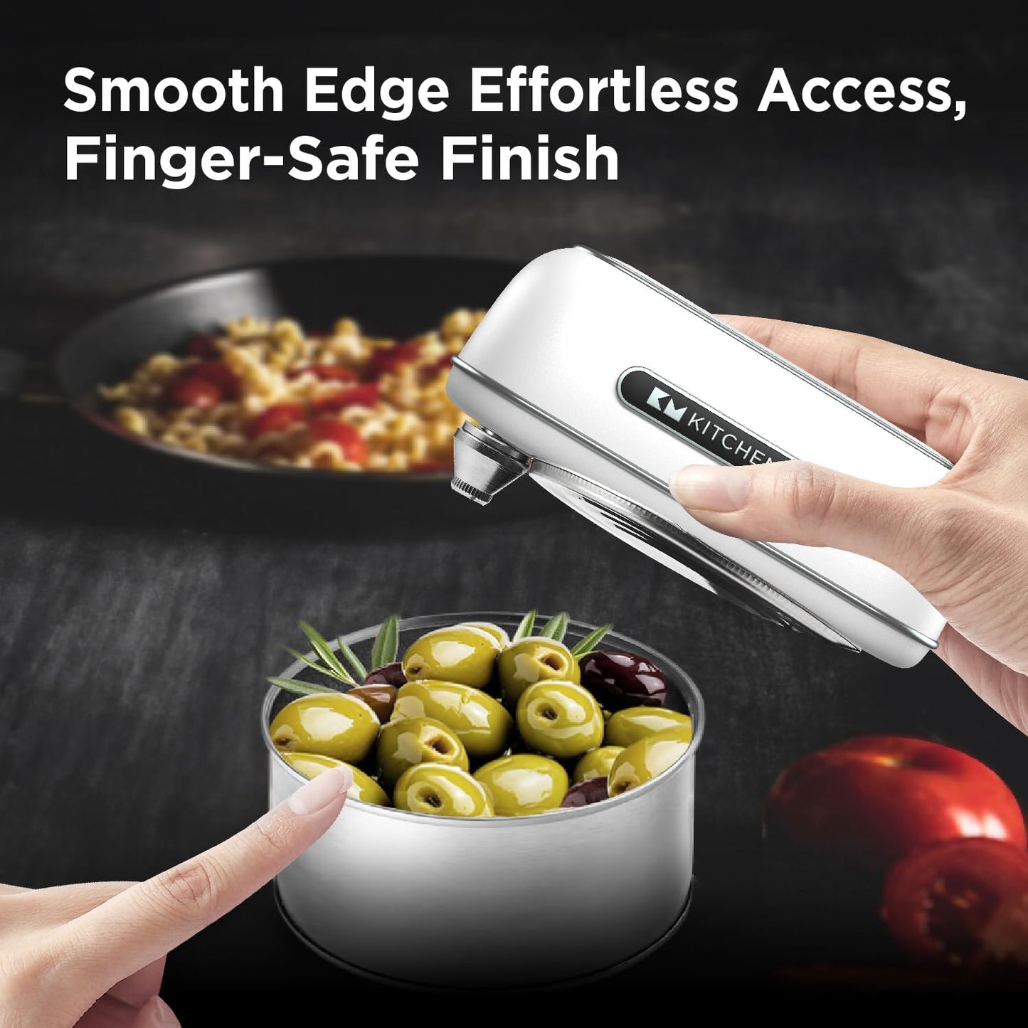 Kitchen Mama Orbit One Stainless Steel Rechargeable Electric Can Opener: Hands-Free, USB-C Charging, Automatic Stop, Smooth Edge, Safety, Blade for Large Cans, Heavy Duty, Soda Can and Pop Can