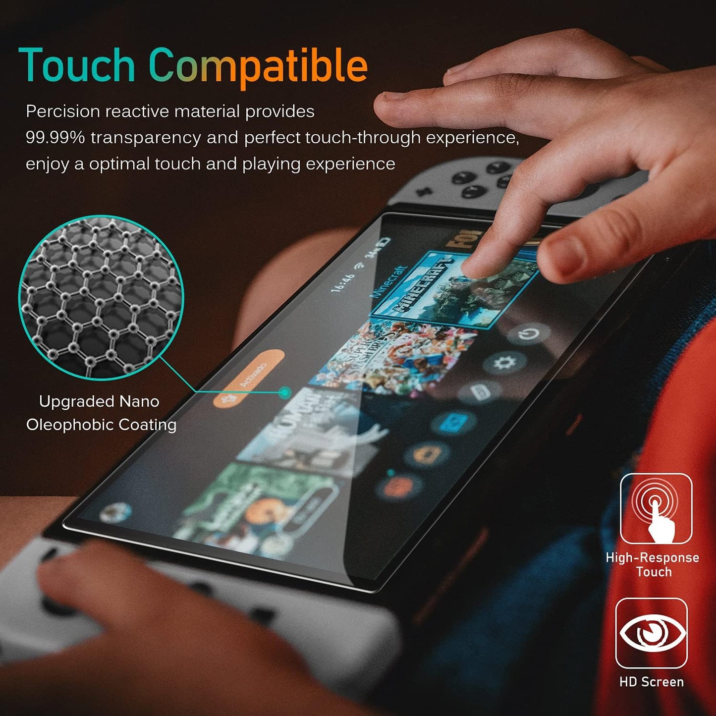 ivoler 4-Pack Screen Protector Tempered Glass for Nintendo Switch 2 Model 2025 with [Alignment Frame] Accessories Transparent HD Clear Anti-Scratch Screen Protector for Nintendo Switch 2, 7.9-Inch