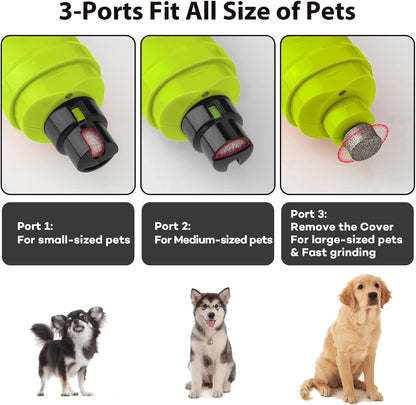 Casfuy Dog Nail Grinder with 2 LED Light-New Version 2-Speed Powerful Electric Pet Nail Trimmer Professional Quiet Painless Paws Grooming & Smoothing for Small Medium Large Dogs and Cats (Grey), 1 Count (Pack of 1)