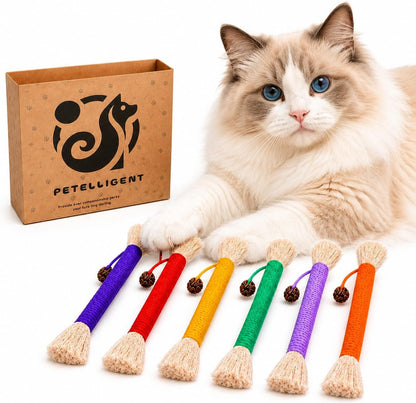 Cat Chew Long Rope Toys(27.5 Inch) 3PCS Refillable Catnip and Silvervine, Interactive Toy for Indoor Cats & Kittens, Safe Dental Chew Toys for Teeth Cleaning & Stress Relief