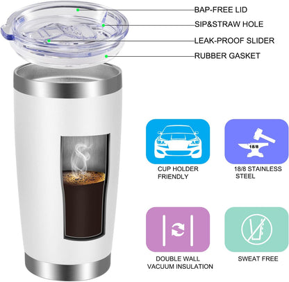 VEGOND 20oz Tumbler with Lid and Straw Stainless Steel Tumbler Cup Bulk Vacuum Insulated Double Wall Travel Coffee Mug Powder Coated Coffee Cup (Bluish Violet 6 Pack)