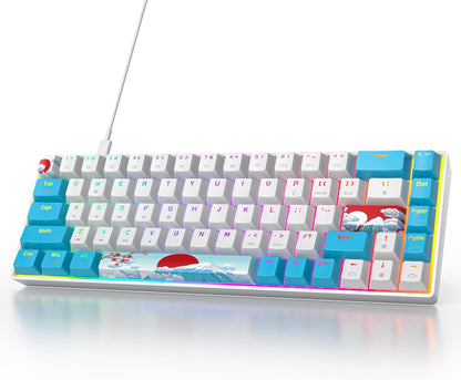 Owpkeenthy Full Size Green Mechanical Gaming Keyboard with Number Pad, Wired 100% Office NKRO Keyboard RGB Backlit 104 Keys with Red Switch for PC Gamer (104 Matcha)