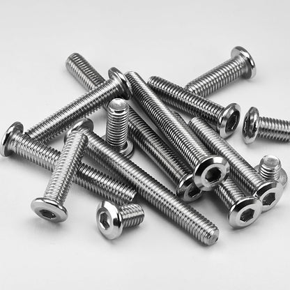 M8 x 16mm 20 PCS Flat Head Hex Socket Cap Screws Bolt, Furniture Bolts, 304 Stainless Steel 18-8, Full Thread (with Hex Spanner)