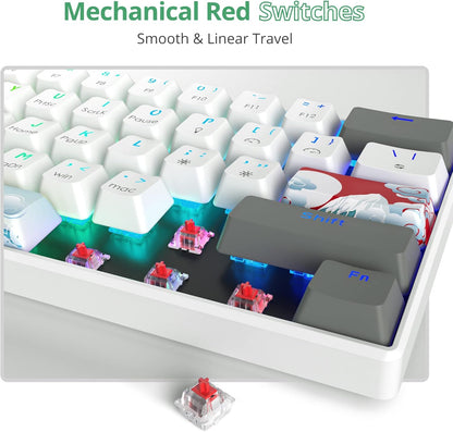 Owpkeenthy Full Size Green Mechanical Gaming Keyboard with Number Pad, Wired 100% Office NKRO Keyboard RGB Backlit 104 Keys with Red Switch for PC Gamer (104 Matcha)