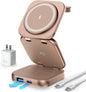 5-in-1 Wireless Charger for Magsafe, AC ISLAND Aluminum Travel Charging Station for Apple, 15W Snap Magnetic Multi Charging Stand Dock for iPhone 16/15/14/13 Apple Watch AirPods (with 35W GaN Adapter)