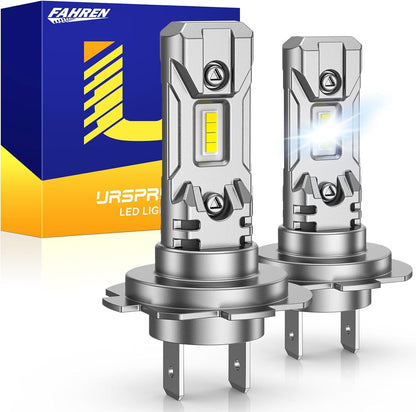 FAHREN H11 H9 LED Headlight Bulbs, 40000LM Super Bright H11 LED Bulb with Canbus Driver, 360° Adjustable Light Angle Halogen Replacement Kit, 6500K White IP68 Waterproof, Pack of 2