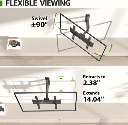 USX MOUNT Full Motion TV Wall Mount for Most 26-60 inch TVs up to 80 Lbs, Wall Mount TV Bracket with Articulating Swivel Tilting, Single Stud TV Mount, Max VESA 400x400mm, XMM904