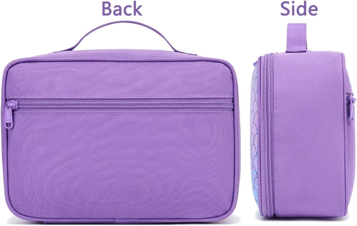 FlowFly Kids Lunch Box Insulated Soft Bag Mini Cooler Back to School Thermal Meal Tote Kit for Girls, Boys, Black
