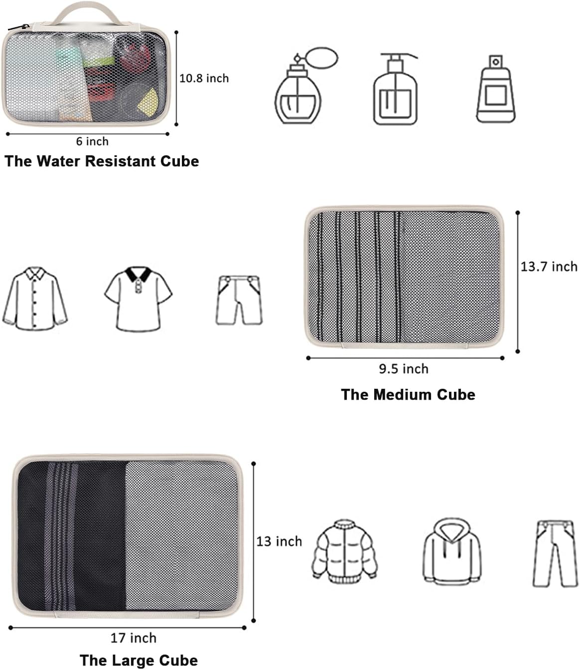 Vancropak Carry on Backpack, Airline Approved 45L Travel Backpack with 3 Packing Cubes