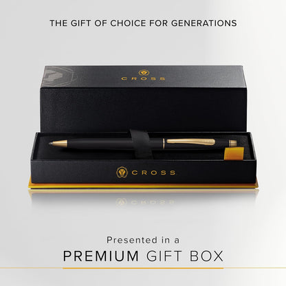 Cross Classic Century Classic Black Ballpoint Pen with 23 Karat Gold Plated Appointments (2502)