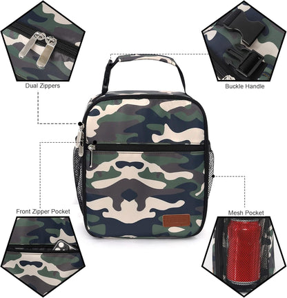 Lunch Box for Men Women Adults Small Lunch Bag for Office Work Picnic - Reusable Portable Lunchbox, Black