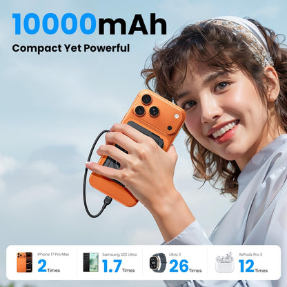 ummz for Magsafe Battery Pack 10000mAh,5-in-1 Magnetic Portable Charger with Wall Plug, Wireless Power Bank for Apple Watch,22.5W Fast Charging PowerBank for iPhone 17 Pro Max/16/15/14/13/12 Mini