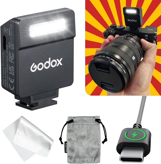 Godox Flash Godox iM22 Mini Camera Flash - GN10/470 mAh/Type-c Charge/440 Full-Power Flashes/3s Recycle Times/5 Power Levels/Manual, Camera Flash for Sony zv1/Sony zve10/Ricoh gr3/Fujifilm f1 etc.
