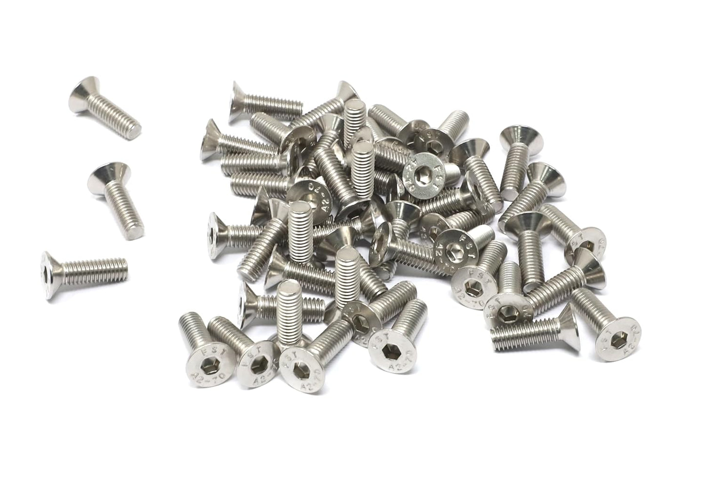 iexcell 5 Pcs M8 x 80mm Thread Pitch 1.25 mm Stainless Steel 304 Hex Socket Flat Head Cap Screws Bolts Kit