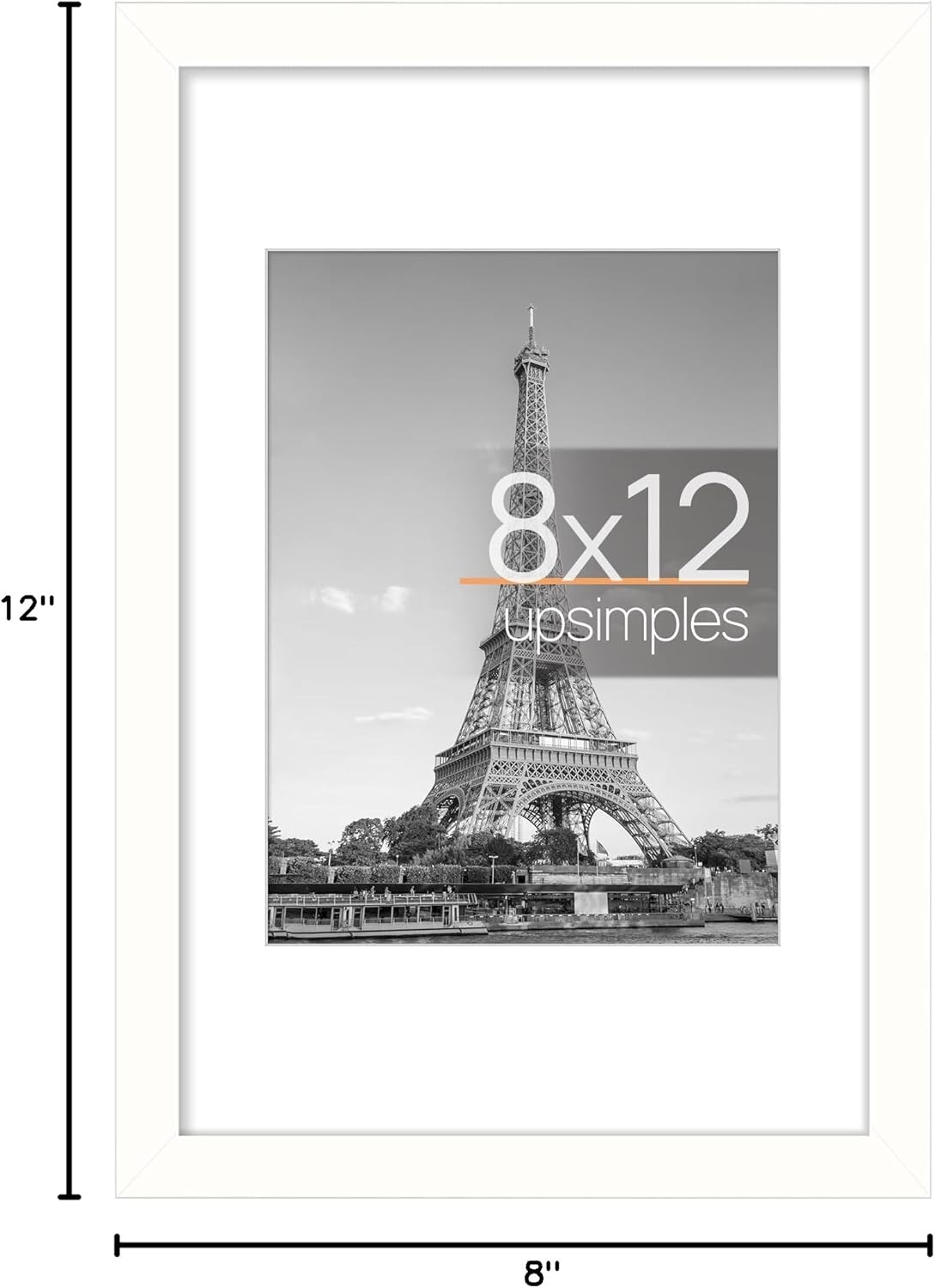 upsimples 11x14 Picture Frame, Display Pictures 8x10 with Mat or 11x14 Without Mat, Wall Hanging Photo Frames, Black