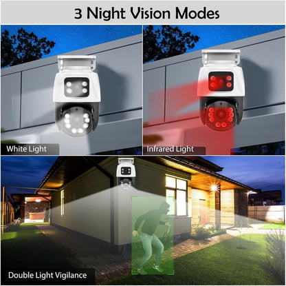 H.265 8CH 4CH 6MP POE NVR Kit Security Camera System | Dual Lens PTZ 2 Way Audio IP Camera Outdoor Video Surveillance Set(1T,8CH NVR 8pcs Cam kit)